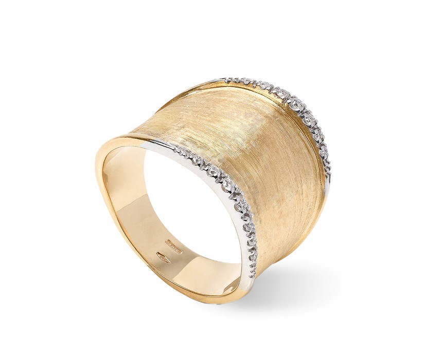 18K Yellow Gold Diamond Lunaria Ring
