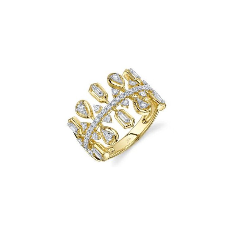 Yellow Gold Diamond Baguette & Pear Ring