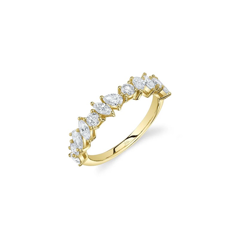 Yellow Gold Diamond Marquise Pear Icy Ring