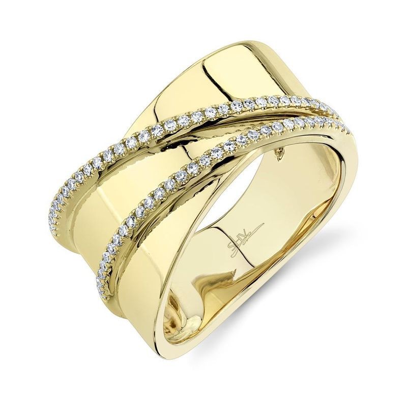 14k Yellow Gold Pave Diamond Ring