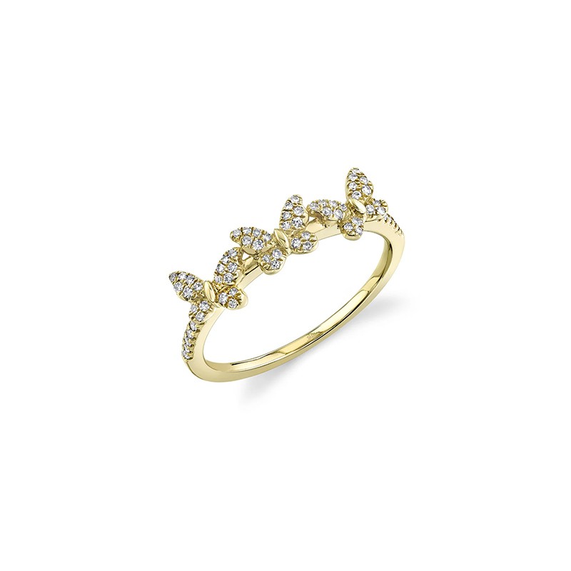 Yellow Gold Diamond Butterfly Ring