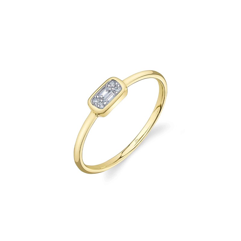 14K Yellow Gold Diamond Baguette Ring