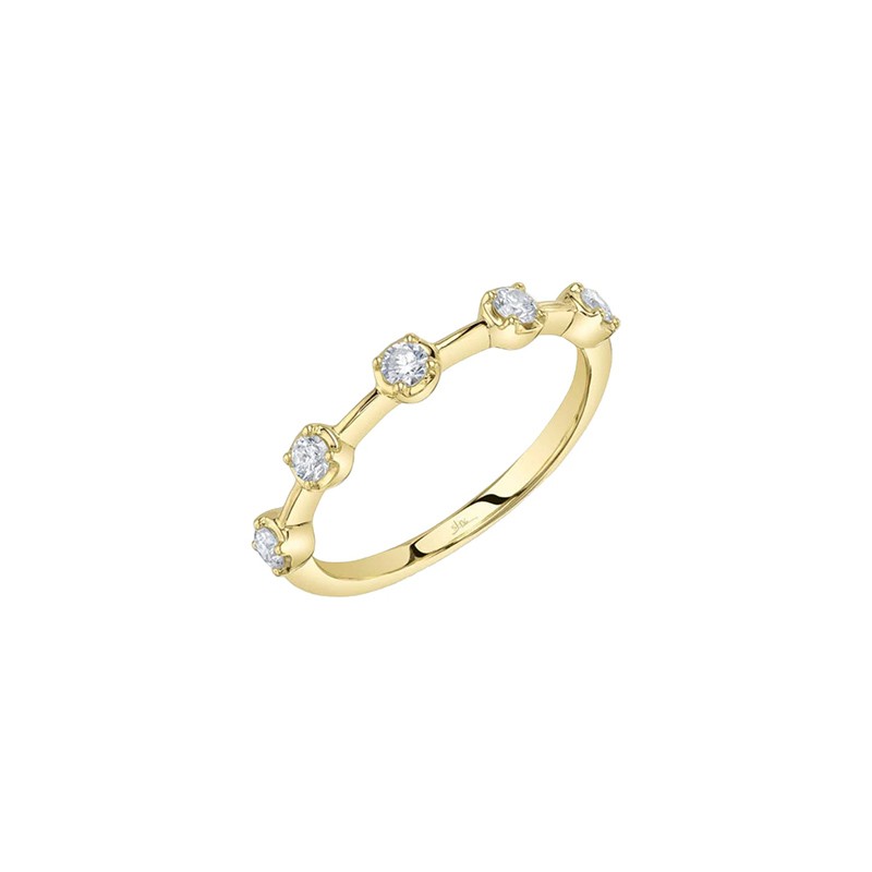Yellow Gold Diamond Crown Setting Band