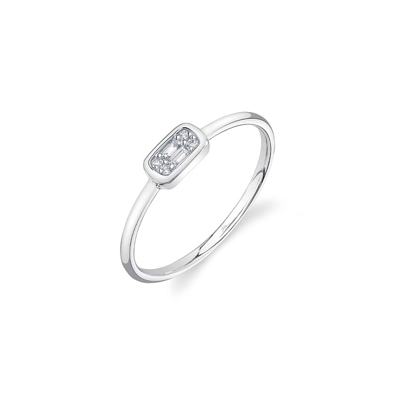 14K White Gold Diamond Baguette Ring