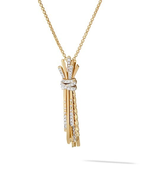 18k Yellow Gold Angelika Diamond Drop Necklace