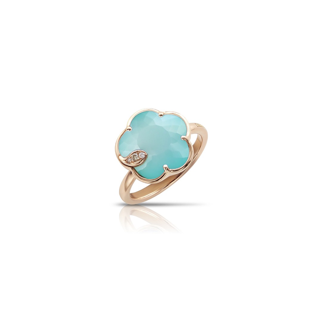 18k Rose Gold Sea Moon Flower Ring