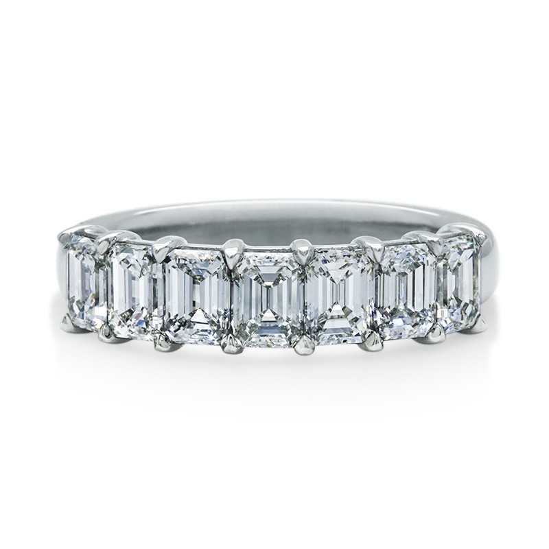 Platinum 7 Stone Shared Prong Diamond Ring