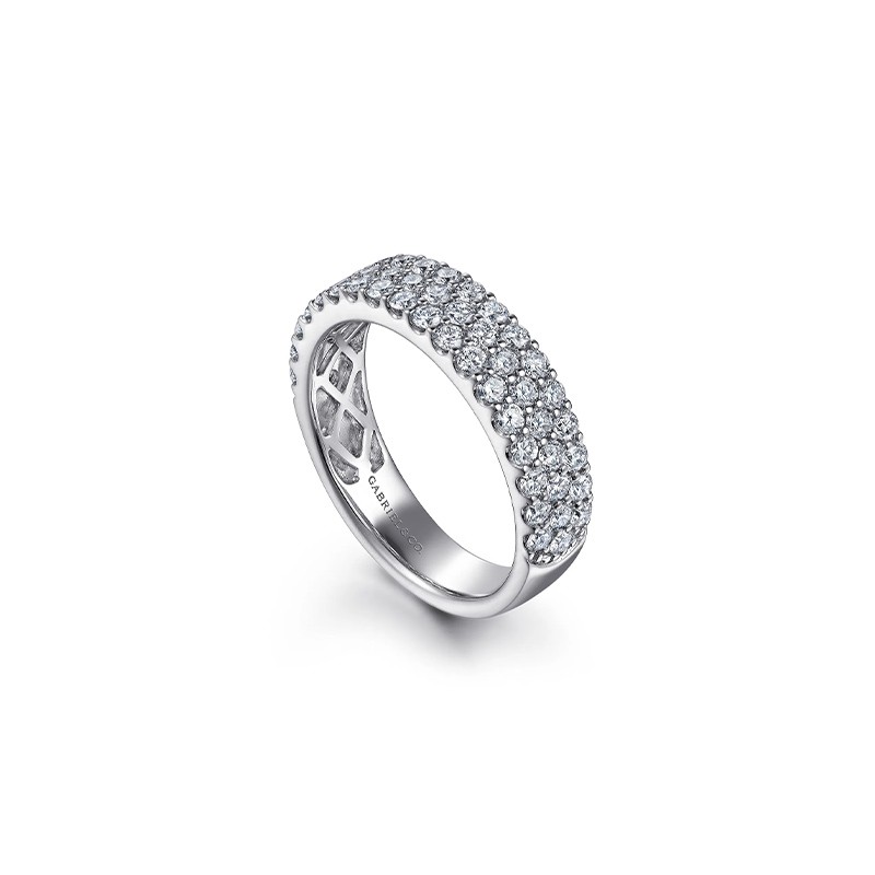 14K White Gold Prong Set Diamond Anniversary Band
