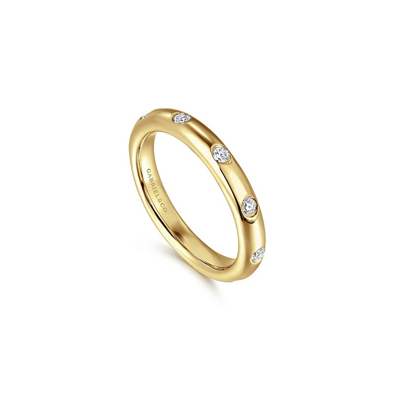 14K Yellow Gold Flush Set Diamond Eternity Band
