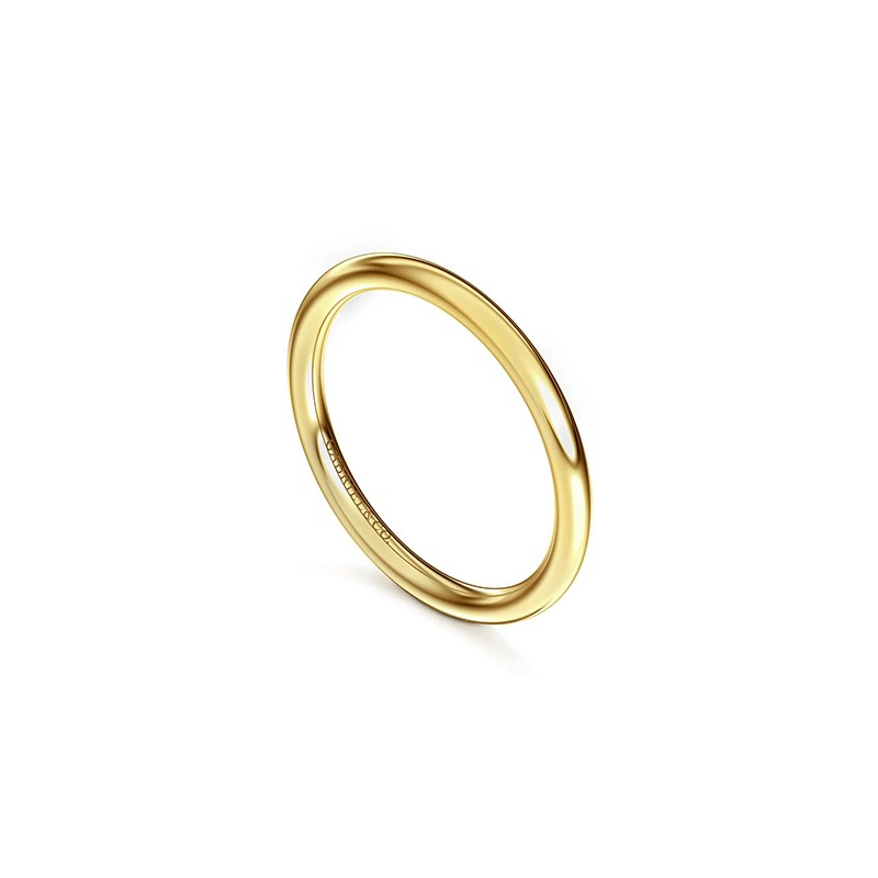 14K Yellow Gold Plain Wedding Band