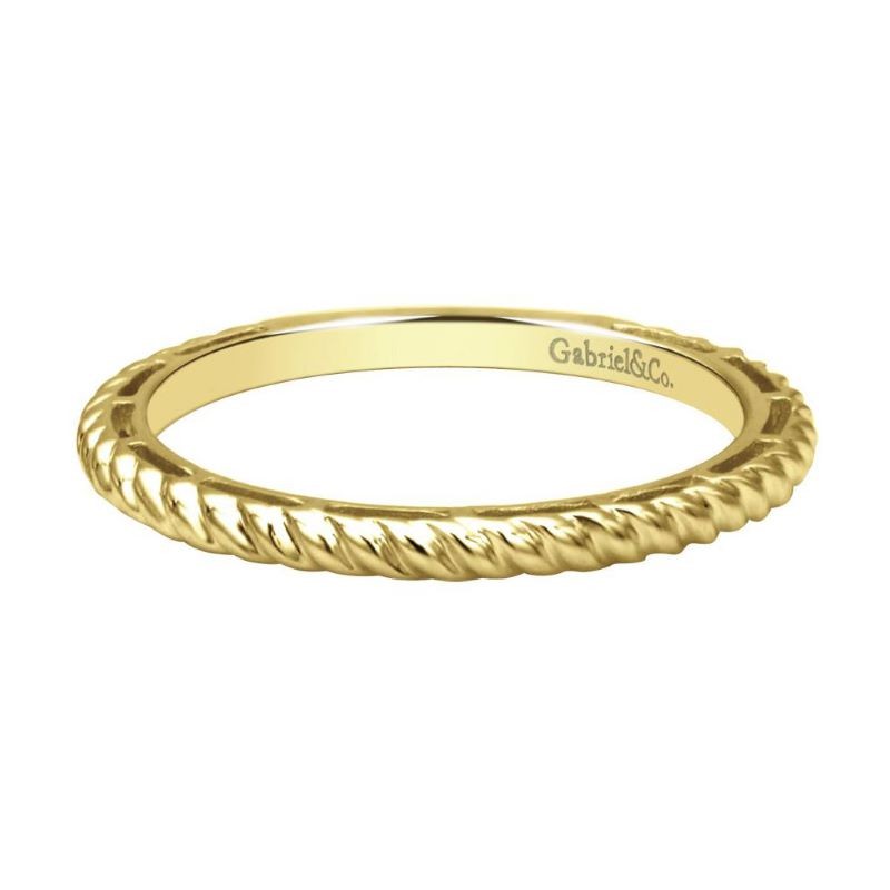 14k Yellow Gold Thin Cable Stack Ring