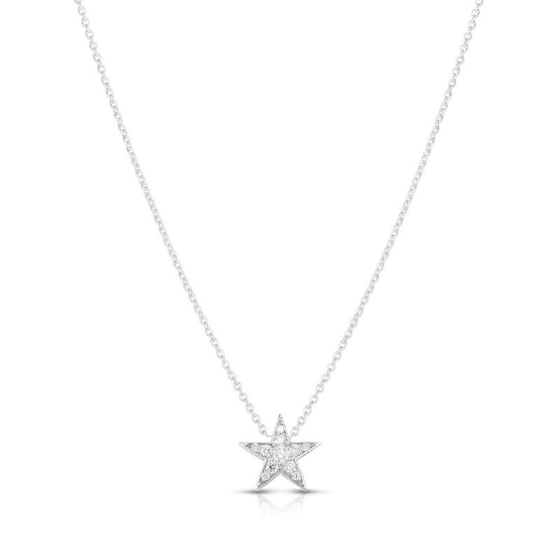 18k White Gold Diamond Star Necklace