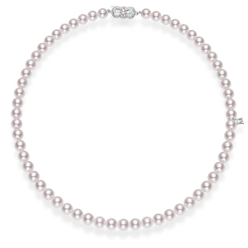 18k White Gold Pearl Choker Necklace