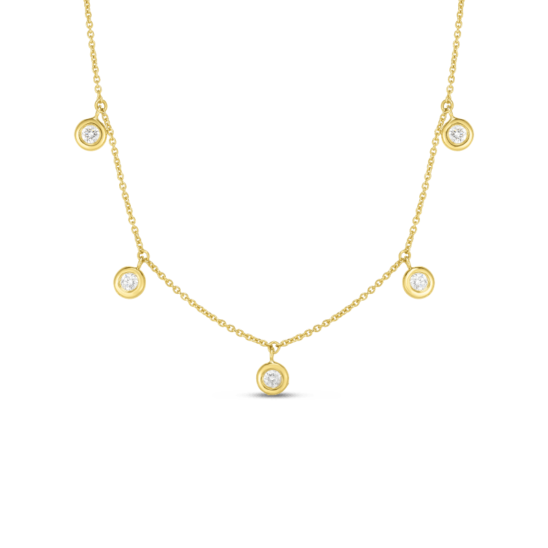 5 Diamond Yellow Gold Necklace