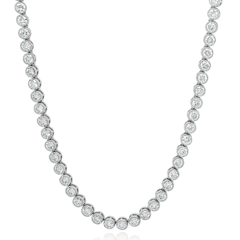 18k White Gold Diamond Tennis Necklace