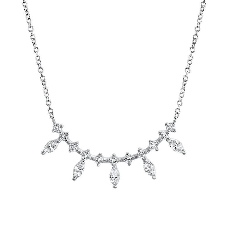 White Gold Diamond Marquise Necklace