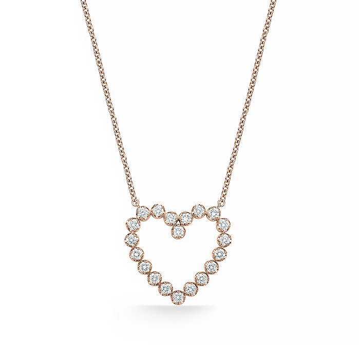 18K Rose Gold Essentials Diamond Heart Necklace