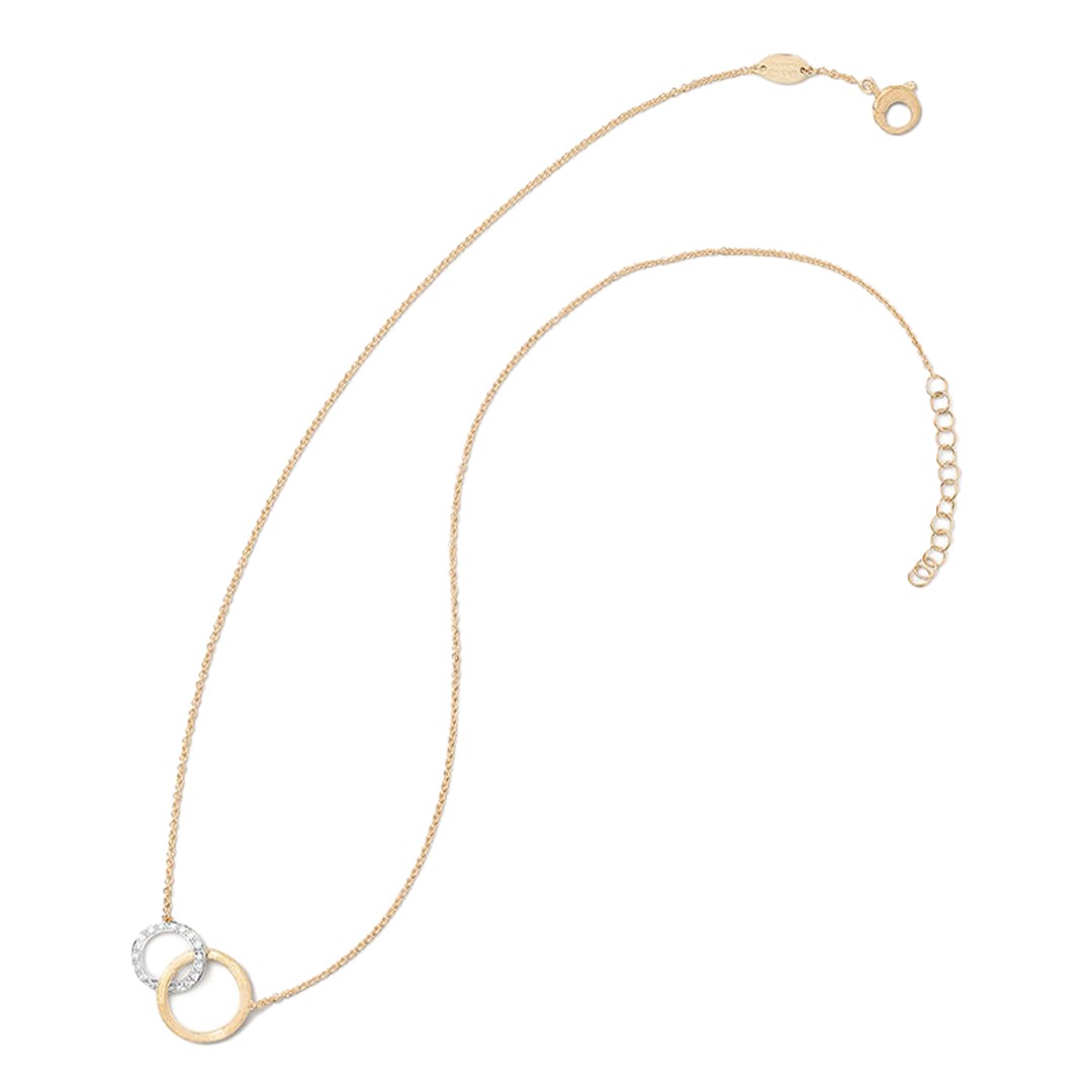 18k Two-Tone Gold Mixed Link Diamond Pavé Pendant