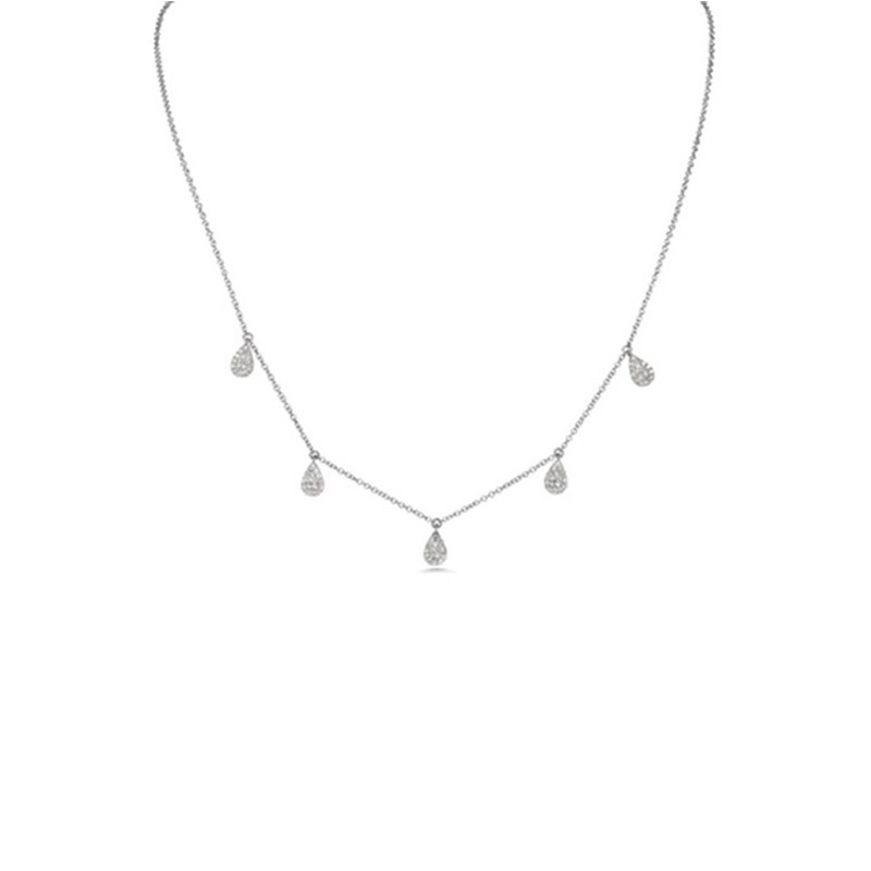 White Gold Diamond Necklace 18 inch