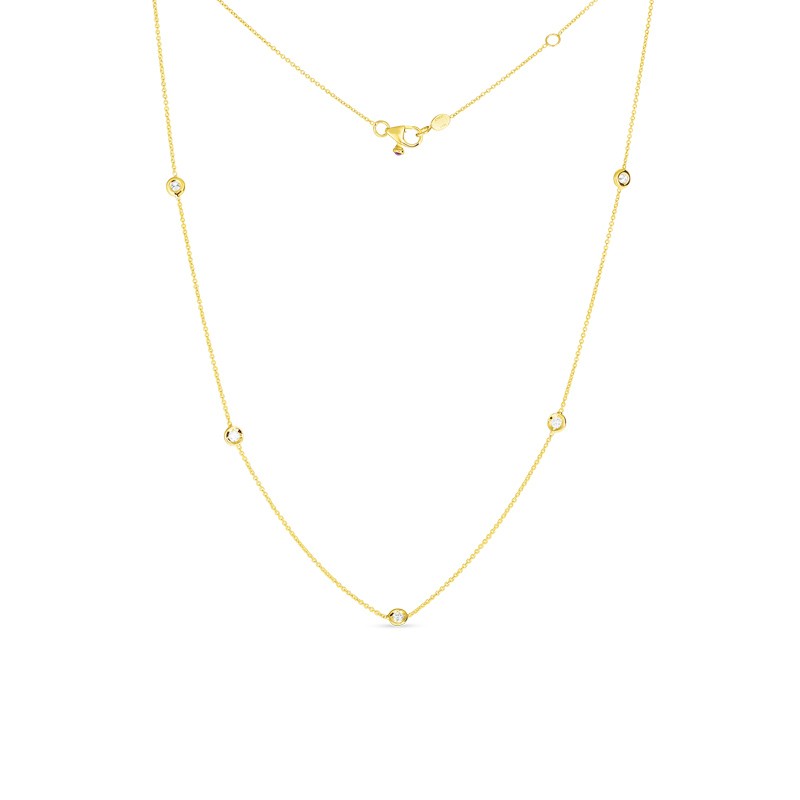 18K Yellow Gold Diamonds by the Inch 5 Station Necklace
