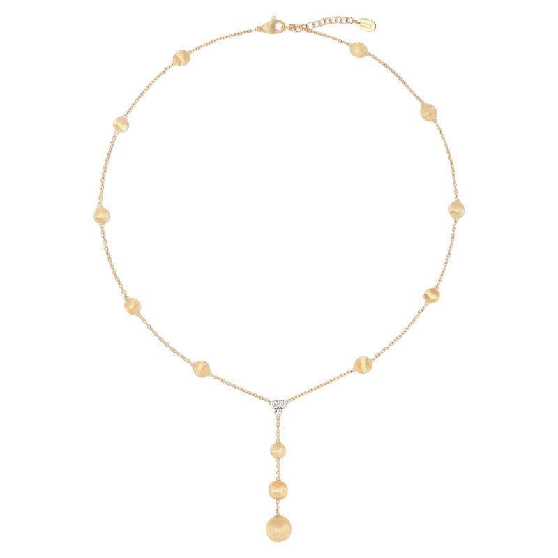 18K Yellow Gold Lariat Necklace with Diamonds