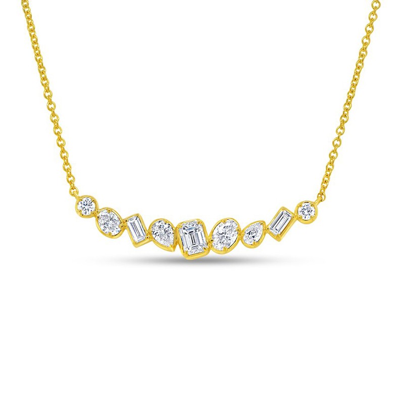 18K Yellow Gold Alexandria Bar Necklace