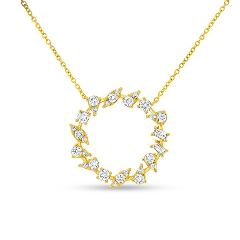 14K Yellow Gold Floral Medallion Pendant