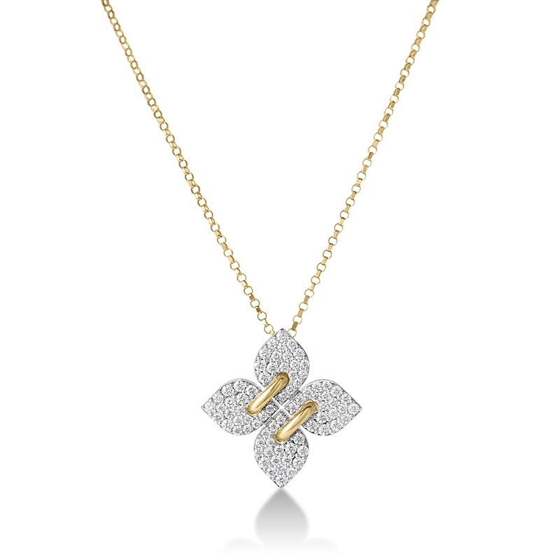 LOVE IN VERONA PAVÉ DIAMOND FLOWER NECKLACE