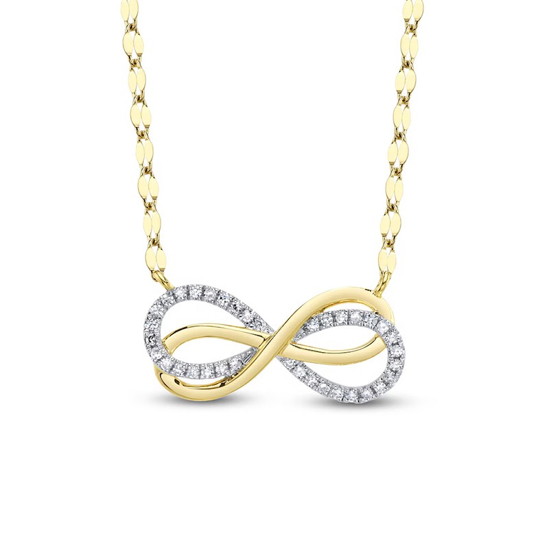 Yellow Gold Diamond Infinity Necklace