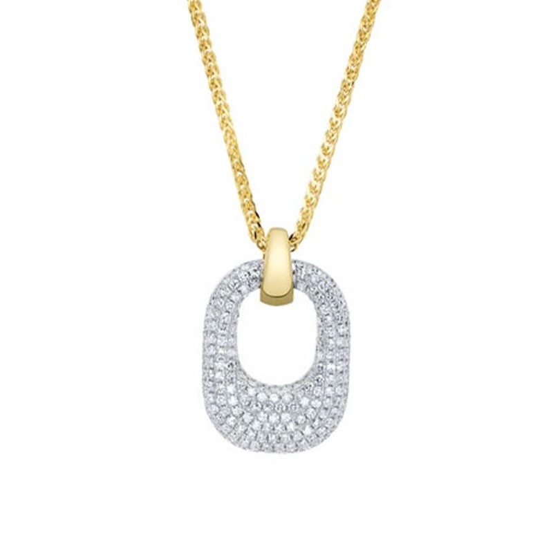 Yellow Gold Pave Diamond Necklace