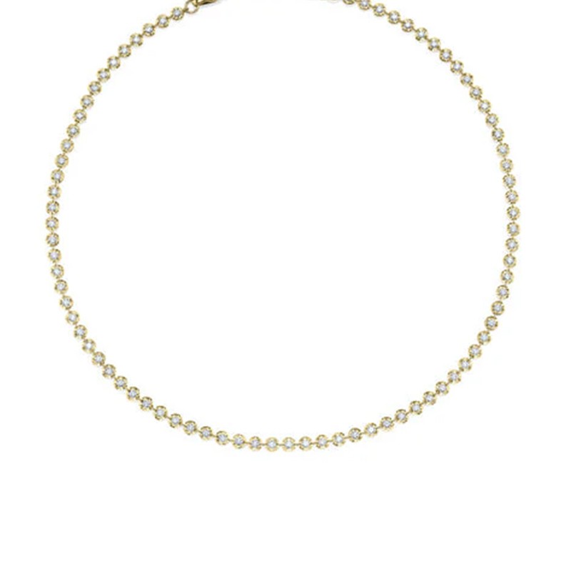 Yellow Gold Diamond Tennis Necklace