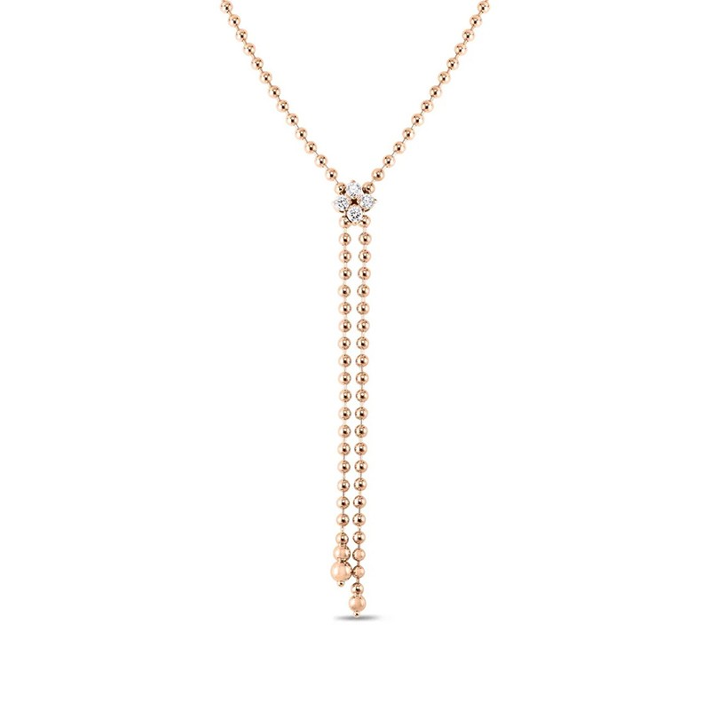 LOVE IN VERONA DIAMOND FLOWER LARIAT NECKLACE