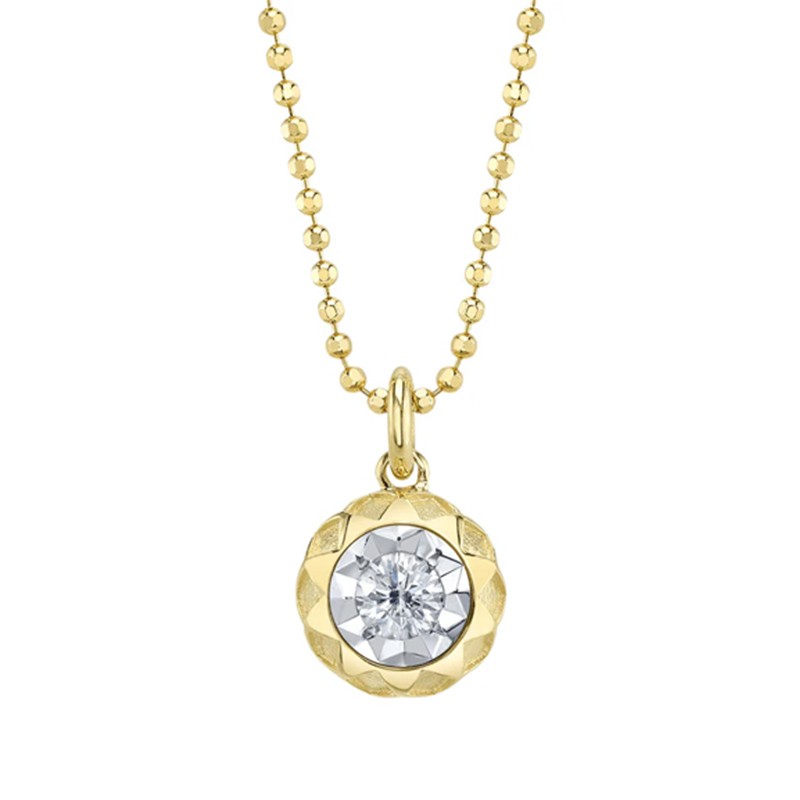 Yellow Gold Diamond Circle Necklace