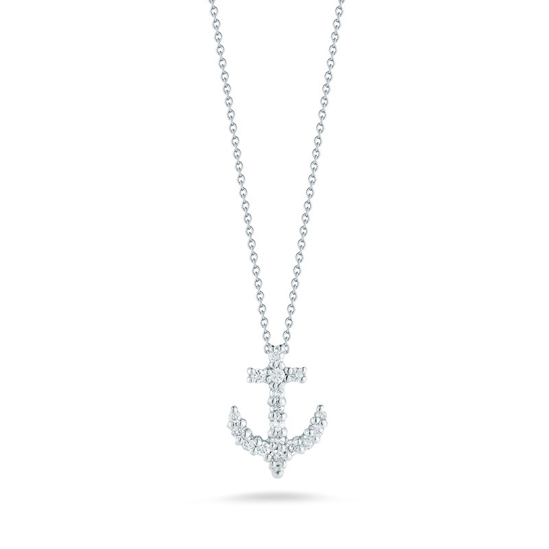 TINY TREASURES DIAMOND ANCHOR NECKLACE
