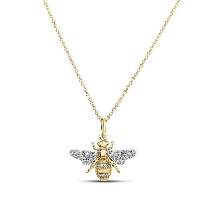 TINY TREASURES DIAMOND BUMBLEBEE NECKLACE