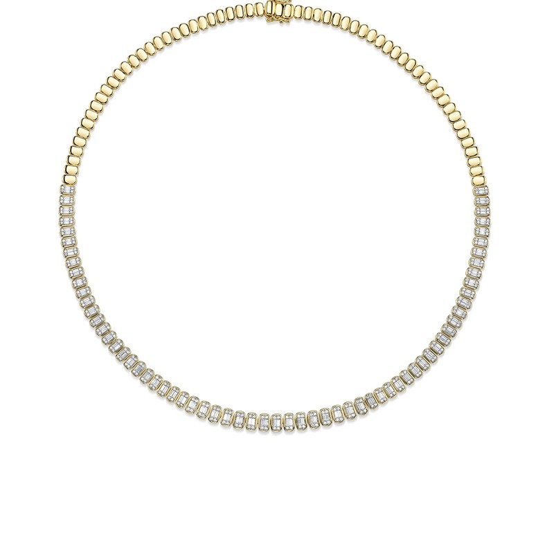 14K Yellow Gold DIAMOND BAGUETTE NECKLACE