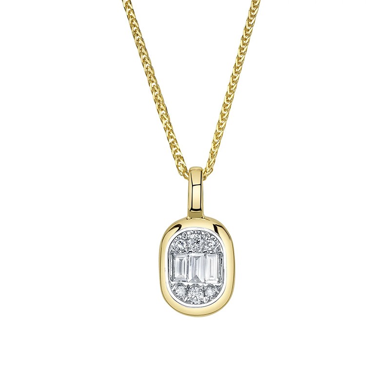 14K Yellow Gold DIAMOND BAGUETTE CHOPIN CHAIN NECKLACE