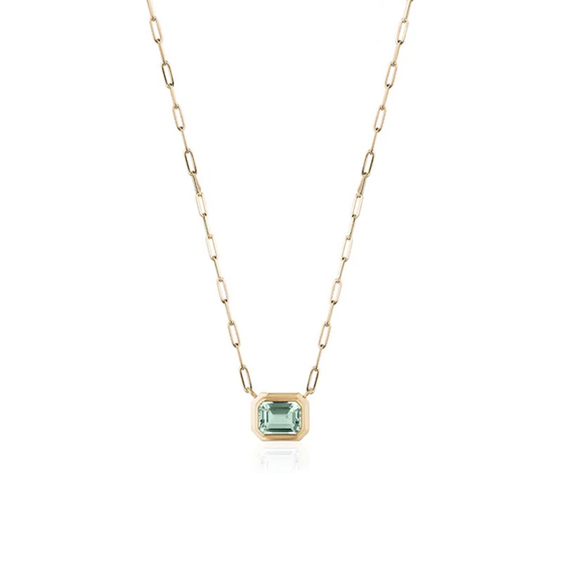 Yellow Gold Prasiolite Necklace