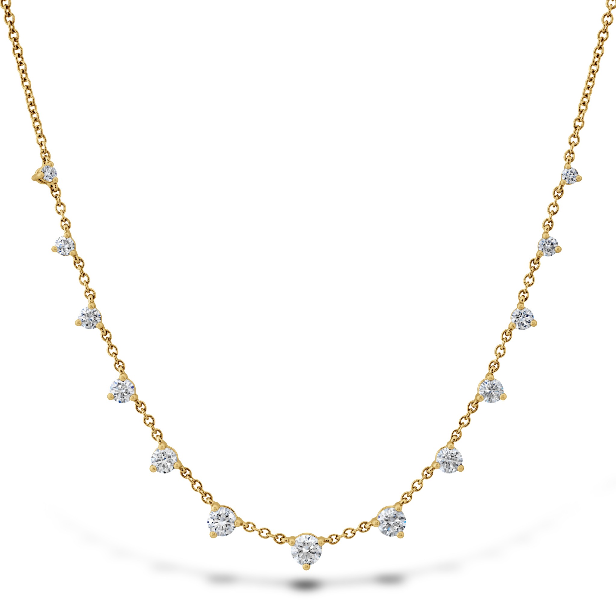 18k Yellow Gold Essentials 13 Stone Necklace
