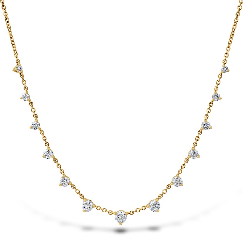 18k Yellow Gold Essentials 13 Stone Necklace