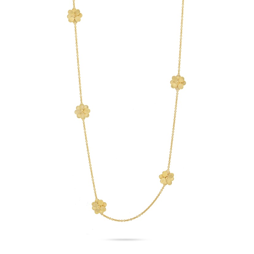 18k Yellow Gold Lunaria Flower Necklace