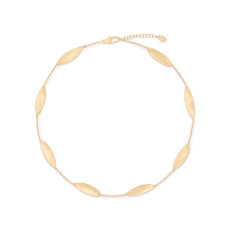 18K Yellow Gold Twisted Petal Necklace, 16.5"-18"