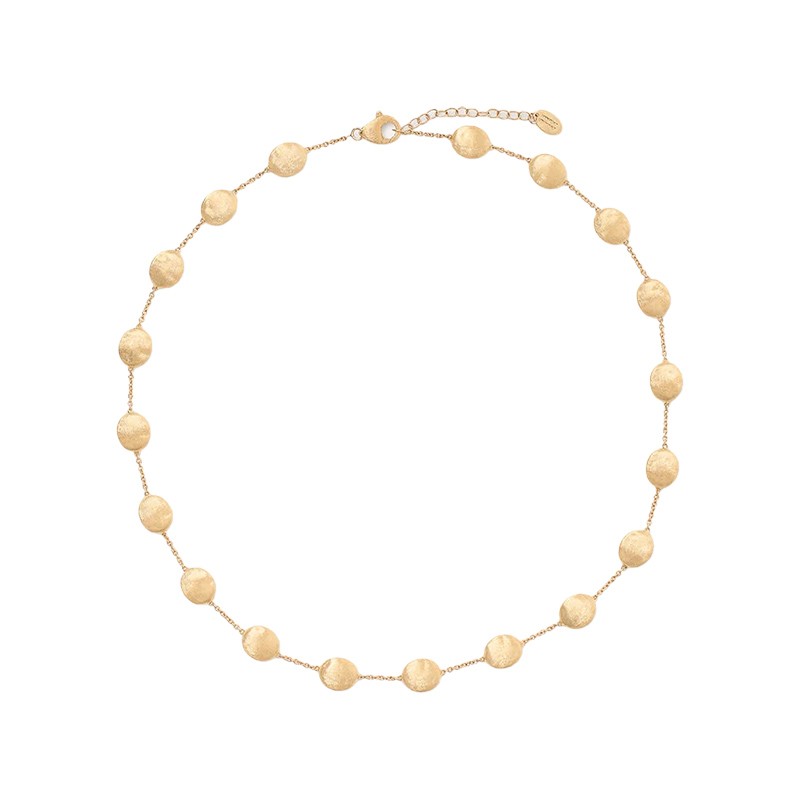 18K Yellow Gold Large Bean Necklace, 16.5"-18"