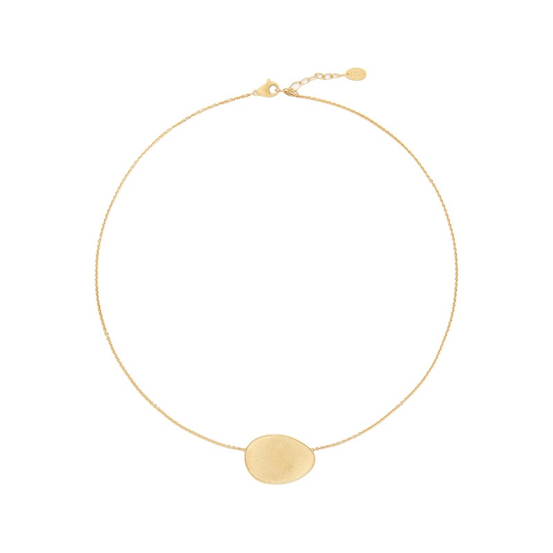 18K Yellow Gold Small Petal Pendant Necklace, 16.5"-18"