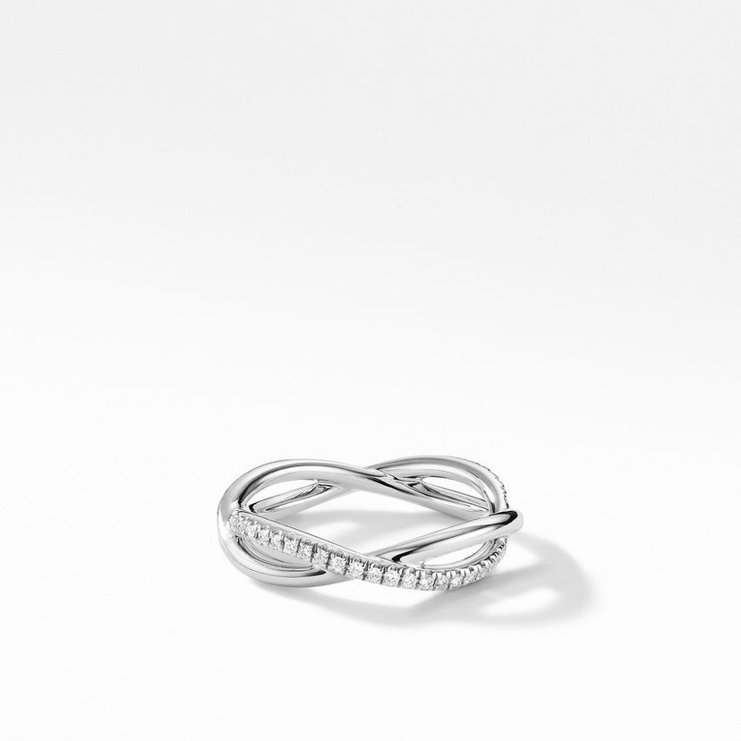 Platinum Lanai Crossover X Diamond Ring