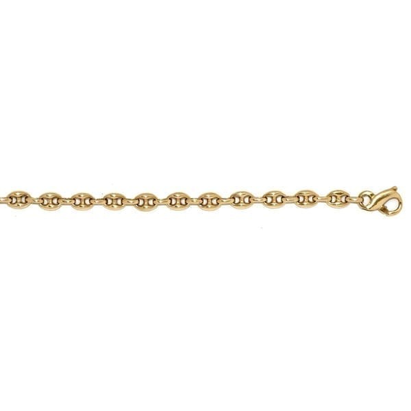 14k Yellow Gold Solid Anchor Chain Necklace