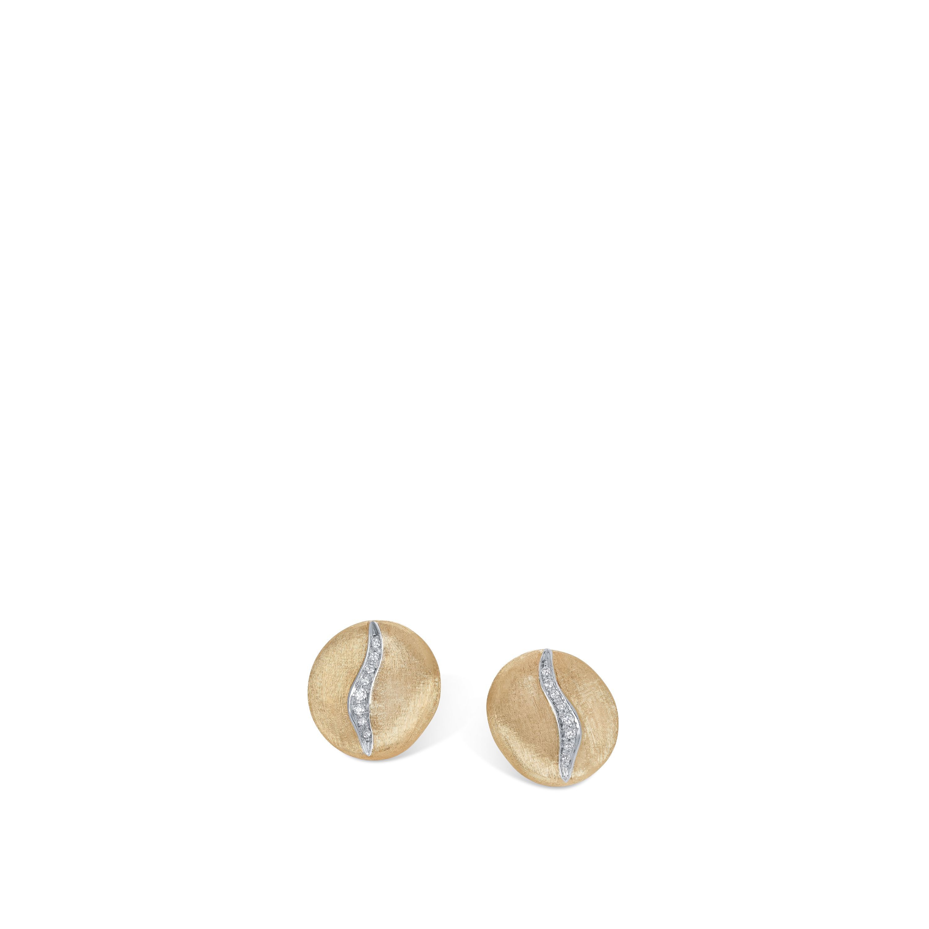 18k Two Tone Jaipur Diamond Stud Earrings