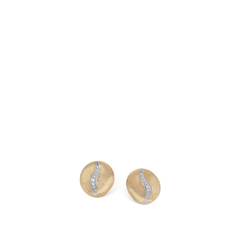 18k Two Tone Jaipur Diamond Stud Earrings
