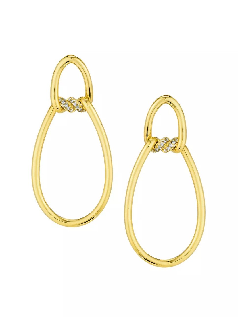 18K Yellow Gold & Diamond Cialoma Drop Earrings