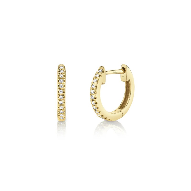 Yellow Gold Diamond Huggie Earring